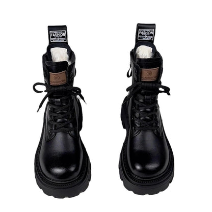 Fur Integrated Thick Bottom Female Winter Fleece-lined Cotton Boots